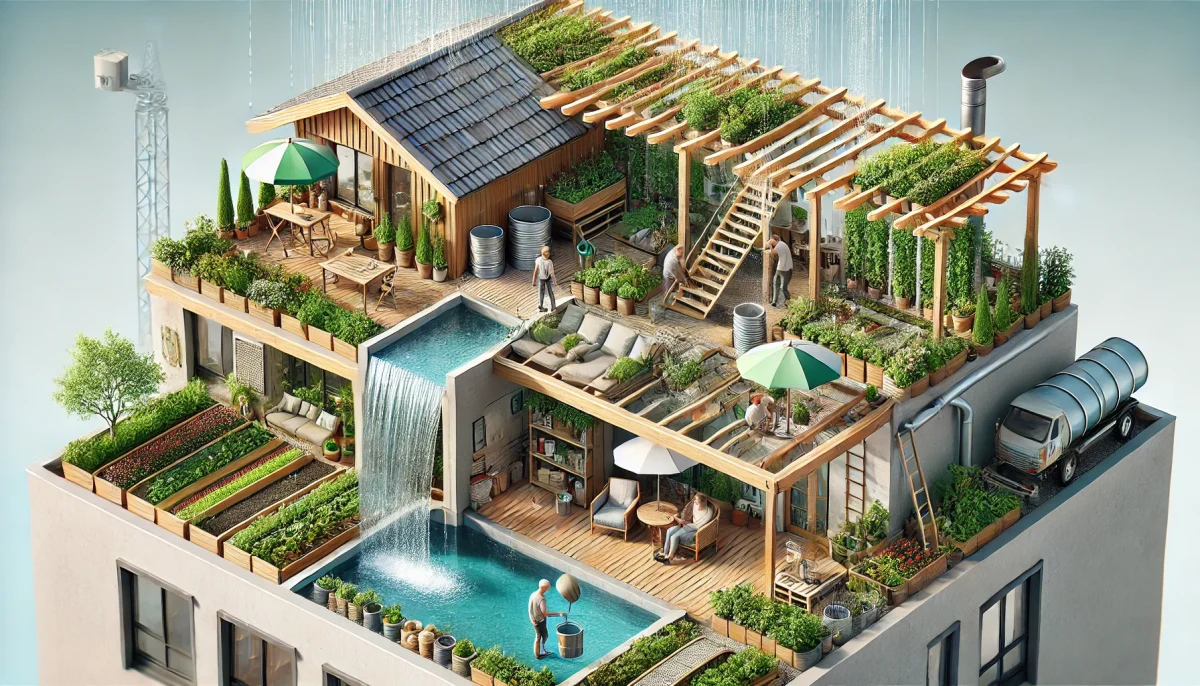 urban rainwater harvesting for rooftop garden - Plumbers101.com